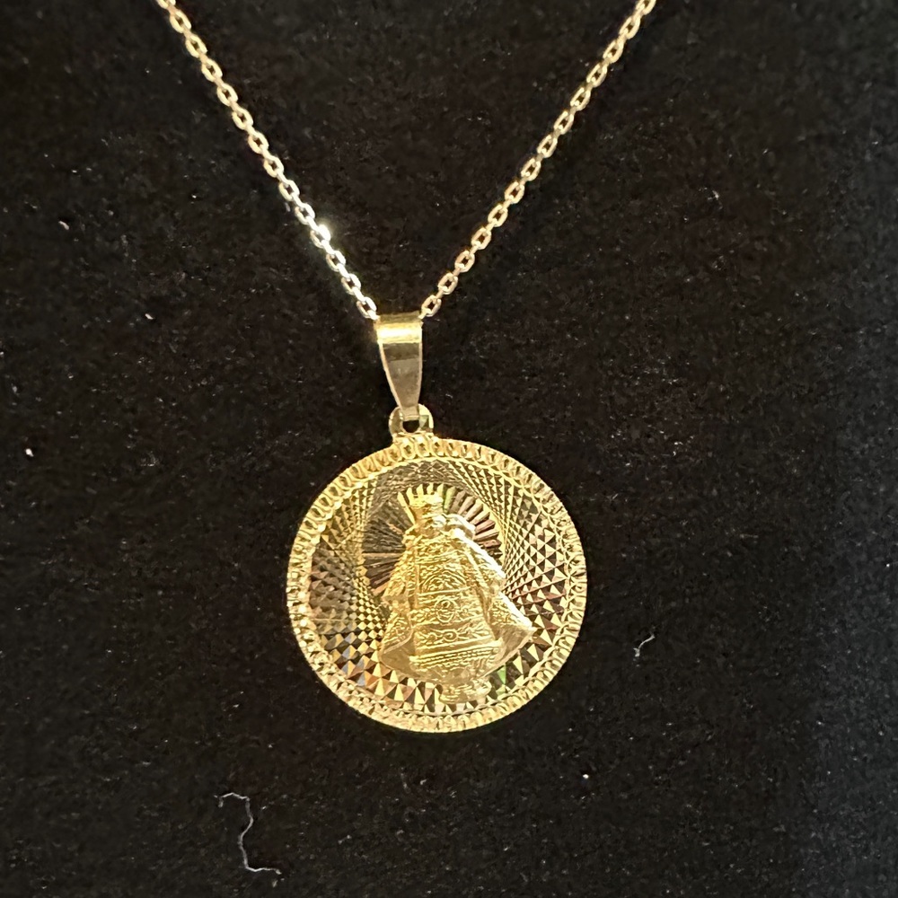Religious 18k real gold pendant